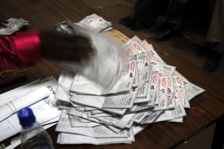 The National Alliance ballot counting exercise at the Nakuru’s Menengai High School on January 19, 2013 night.